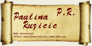 Paulina Ružičić vizit kartica
